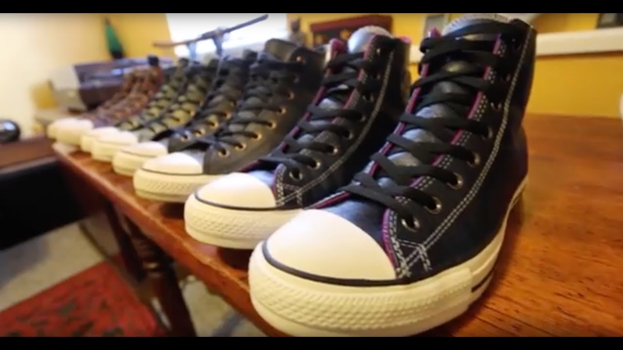 converse leather bianche youtube