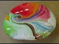 Acrylic Pouring on a Rock, Steine bemalen.