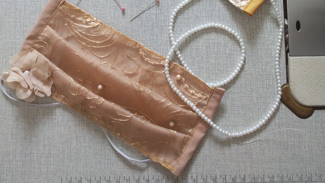 "VIRAL!!!"DIY tutorial membuat masker kain brokat simple