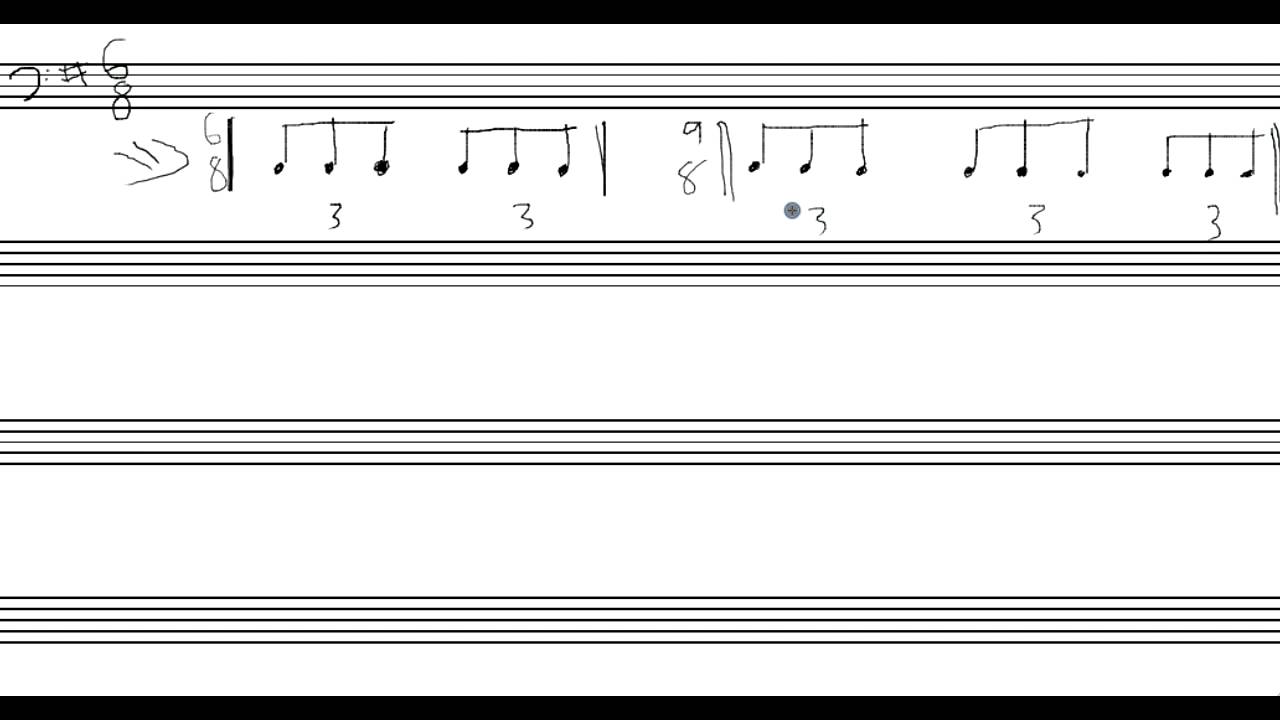 Description of 6/8 time and the upbeats in 6/8 time YouTube