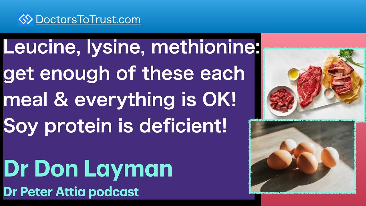DON LAYMAN 6 Leucine, lysine, methionine enough of these & all is OK! Soy protein deficient