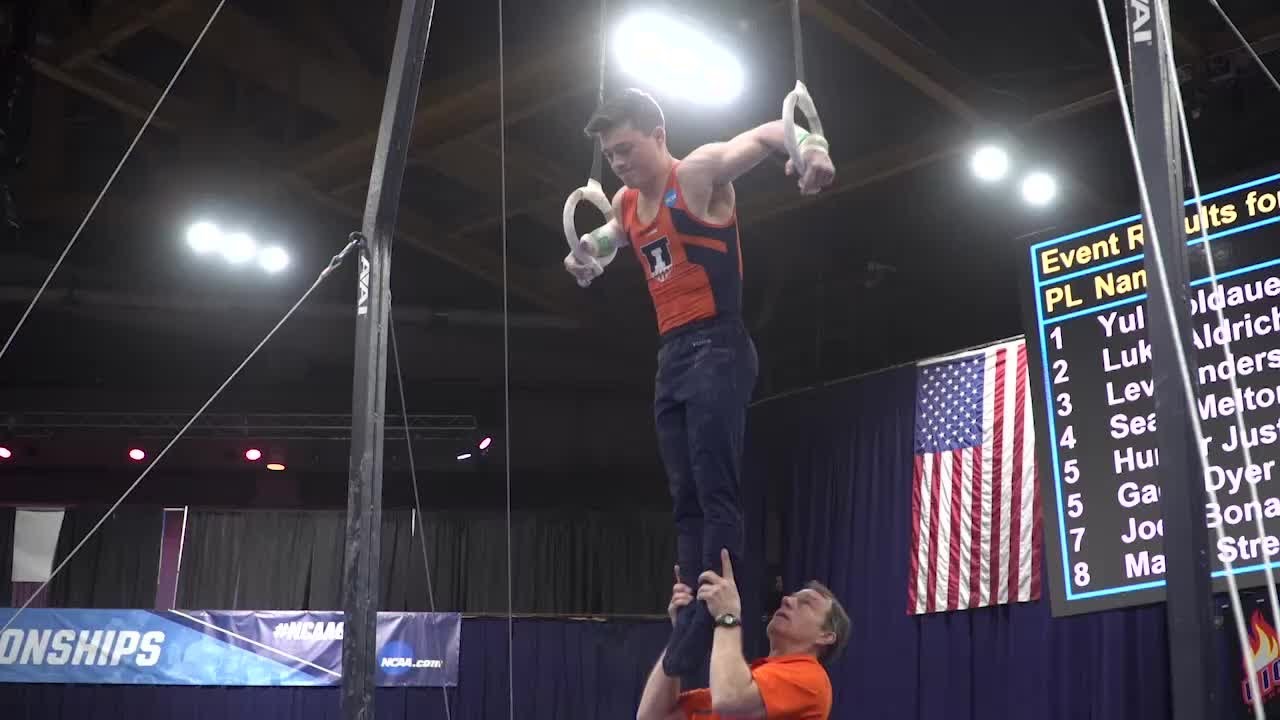 Illini MGYM Alex Diab NCAA Still Rings National Championship Routine ...
