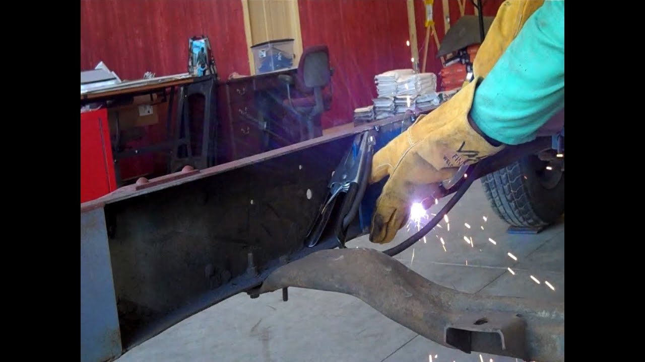 Update 6 55 Chevy Truck Spot Welding Plating the Frame YouTube