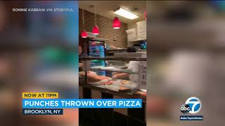 Chaotic brawl breaks out at New York pizza parlor | ABC7