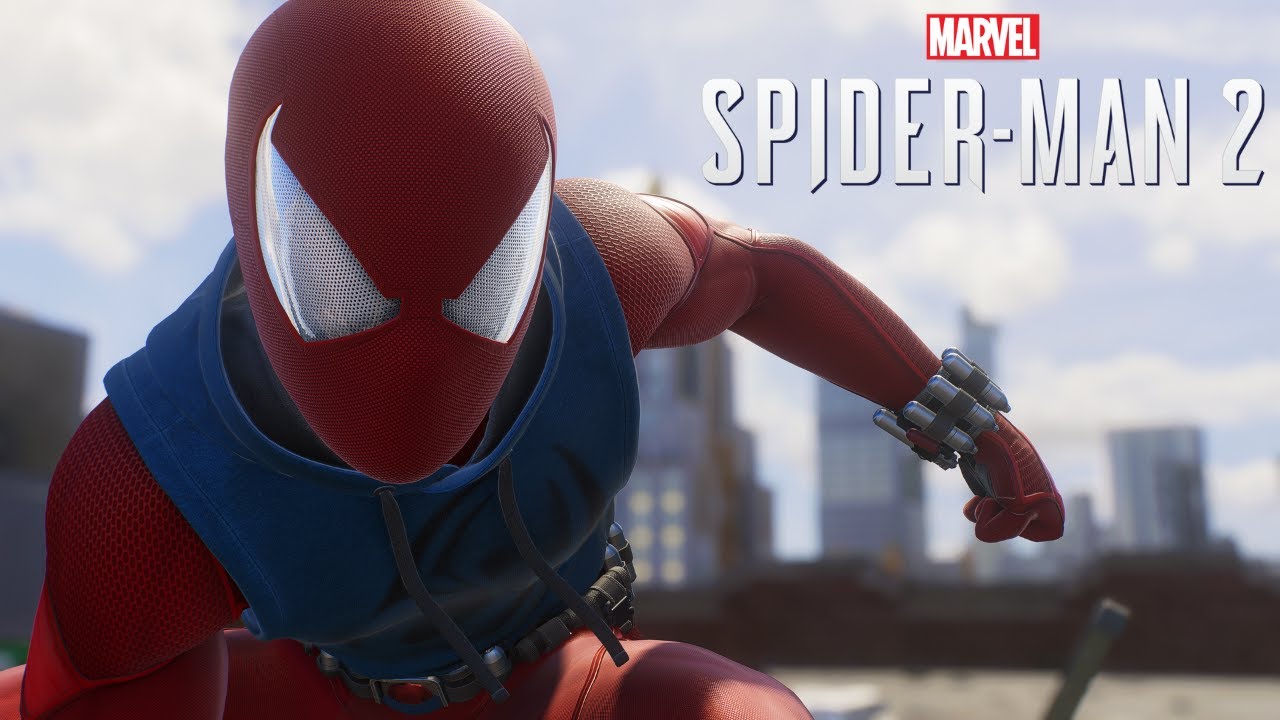 Scarlet Spider Suit Free Roam Gameplay In Marvel's Spider-Man 2 (4K 60fps)