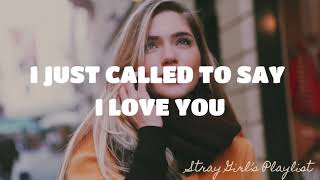 I JUST CALLED TO SAY I LOVE YOU - STEVIE WONDER  | LYRICS