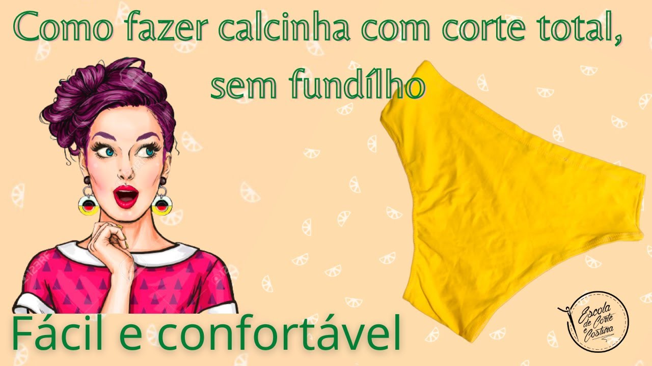 Como fazer calcinha FÁCIL e CONFORTÁVEL sem fundilho e sem elástico nas pernas e cintura.