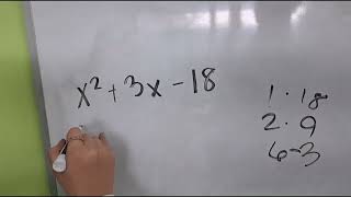 solve this question. what is x?  x² + 3x - 18 = 0   +1 954 6468246 whatsapp