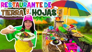 ¡VENDO COMIDITA DE TIERRA Y HOJAS!  CONSTRUÍ RESTAURANTE CON TABLAS Y CAJAS|CONNY CHANGARROS