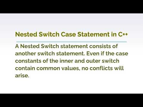 Nested Switch Case Statement-C++ Programming-Tamil