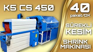 Kurabiye kutuları paketleme | sürekli kesim shrink makinası
