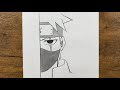 Easy Kakashi drawing for beginners How to draw Kakashi half face easy stepbystep mp3