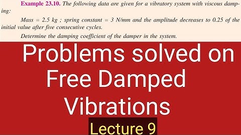 Lecture 9 - Problems on viscous damping for Anna University and competitive exams |dhronavikaash|