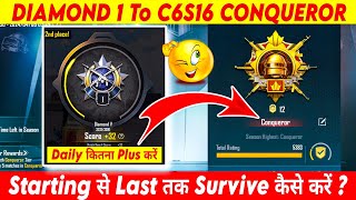 🇮🇳Day - 5 Diamond 1 To C6S16 Conqueror | Solo Conqueror Tips & Tricks | ( Virat Gaming )🥳