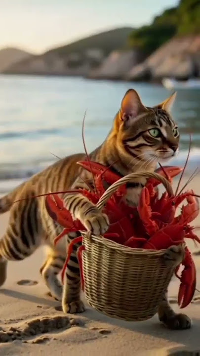 🦞🦞🐈👍🥰 #nature #cat #funny #music #cute #shortvideo #song #shorts #shortsfeed #short #memes #ai