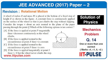 Solution of JEE Advanced 2017 Physics (Mechanics) P-2 Q.14