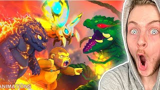 Baby Godzilla, Kong, Mothra vs  Biollante – Animation 7 REACTION