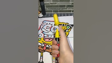 Drawing SpongeBob in 4 Different Styles Part 4! #shorts #asmr #art #painting #relaxing #satisfying 🙂