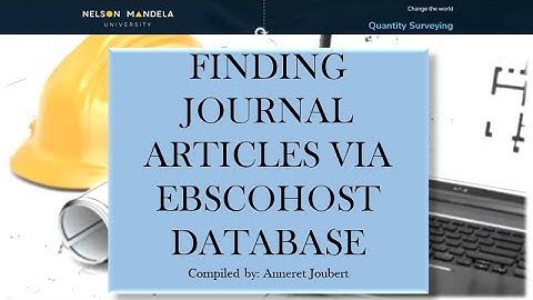Finding Journal Articles via EbscoHost