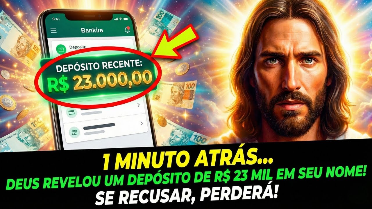 DEUS DIZ: REVELEI HÁ 1 MINUTO UM DEPÓSITO DE R$23 MIL EM SEU NOME, SE RECUSAR PERDERÁ!
