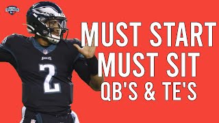 Fantasy Football Start Em Sit Em Quarterbacks & Tight Ends Week 16