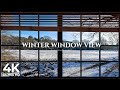 4K Winter Forest and field window View - Relaxing, Calming, Ambience