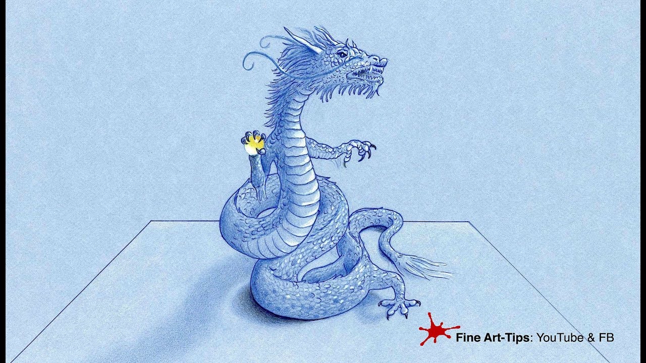 ⁣HOW TO DRAW AN ORIENTAL DRAGON - (3D´ish)