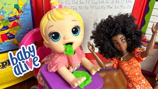 BABY ALIVE doll gets sick on first day of School! 🤮