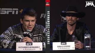 SHOTS FIRED! 🔥 Alexander Hernandez insults Donald Cerrone at #UFCBrooklyn Press Conference