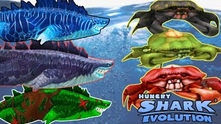 ✅Hungry Shark Evolution - All Sharkjira Skin vs Boss Giant Crab || All Sharkjira Skin Unlocked Hack.