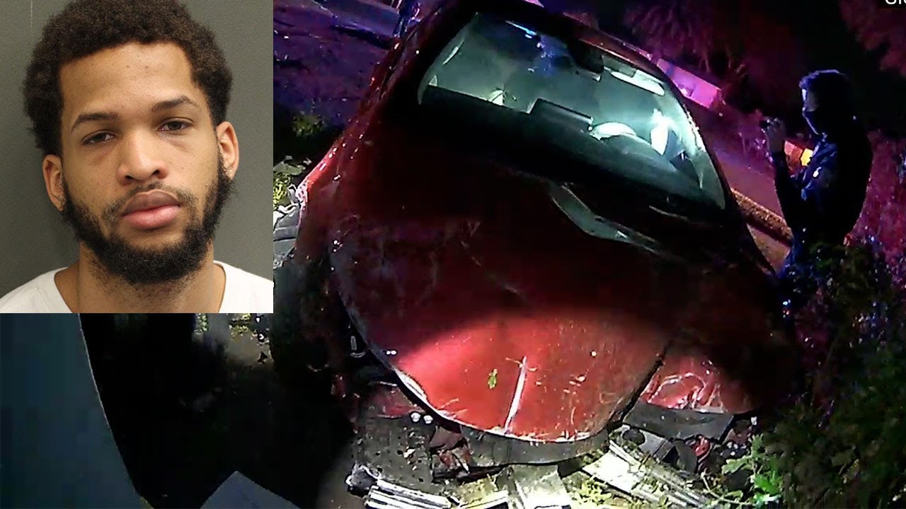 Drunk Uber Driver Crashes Car Into A Tree - YouTube