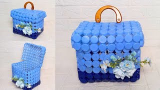 DIY Multipurpose Basket From Plastic Bottle Caps || Keranjang Serbaguna Dari Tutup Botol Plastik