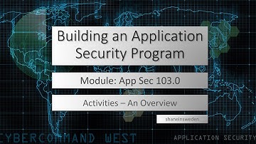 Building an Application Security Program - Module 103 - App Sec Activities