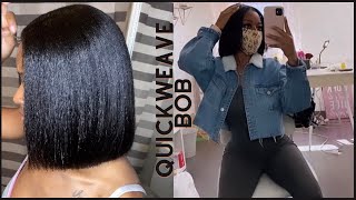 Natural Bob Quickweave w/ Leave Out | ft. Saga Popular Yaky