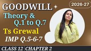 Goodwill | Basics & Theory | Ts Grewal | Q.1 to Q.7 | Class 12 | Chapter 2