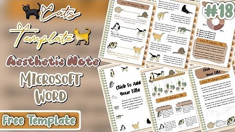 🐈‍⬛Cats Theme🐈 | Aesthetic Note Microsoft Word | Free Template #18