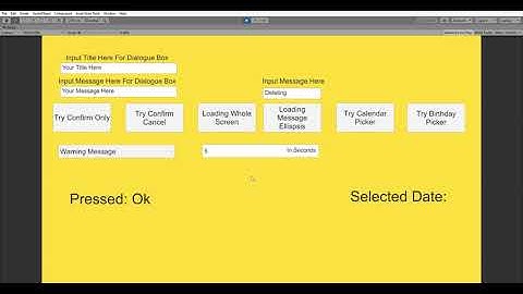 Universal Pop Up Unity(Message Box, Calendar Picker, Date Picker etc..)