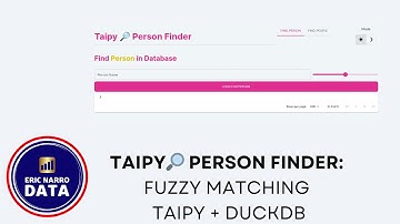 Fuzzy Matching App with TAIPY and DuckDB