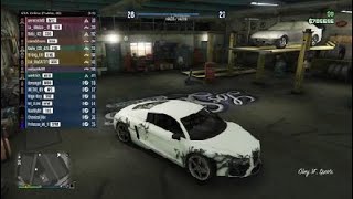 I glitched into Los Santos Customs with a too hot to modify car