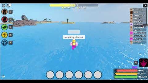 Exploiter in Booga Booga hybrid abusing kill aura and fly.