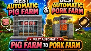 🎮 Title: fully automatic Pig Farm in Minecraft 🐷 | Easy Survival Tutorial#gamerz lucky 