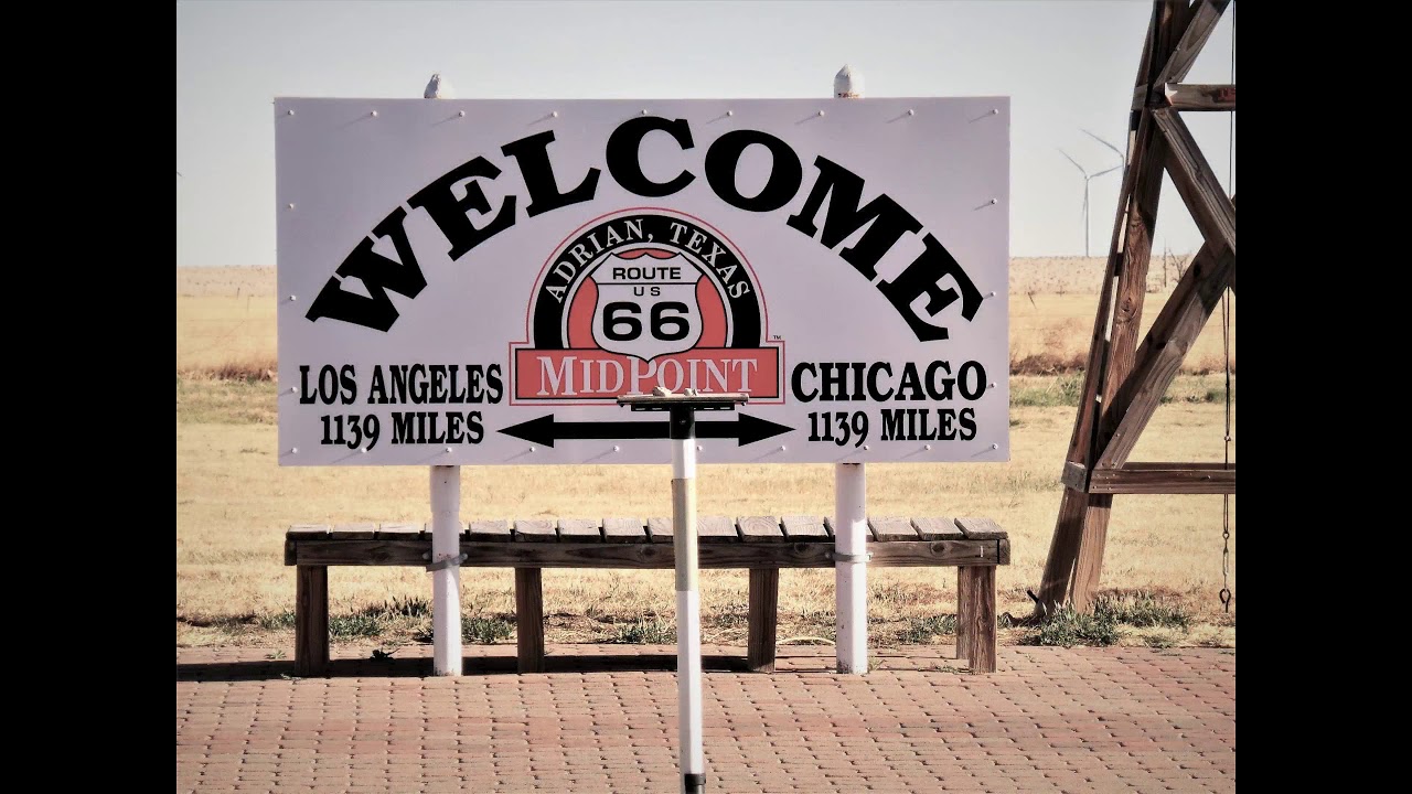Route 66 traveling thru Adrian Texas Midway Cafe, Bent