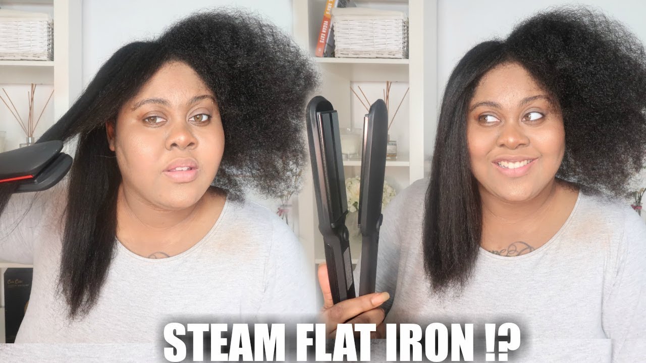 STEAM FLAT IRON ON TYPE 4 HAIR!? (Did It Work?) - YouTube