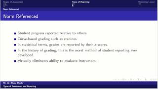 Assessment 2.02: Norm and Criterion Referenced Reporting
