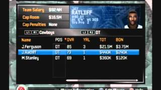 2007-08 - Retro NFL Rosters Dallas Cowboys Team Roster Madden NFL 2008