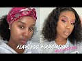 FLAWLESS FOUNDATION WITHOUT FACETUNE & SOFT PINK EYESHADOW| WIGENCOUNTERS