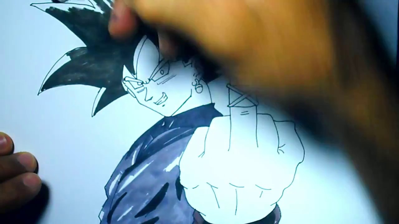 Como desenhar fácil e rápido / GOKU BLACK - dragoball Super 