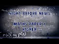 Maths Higher Paper1 PPE NBN Video