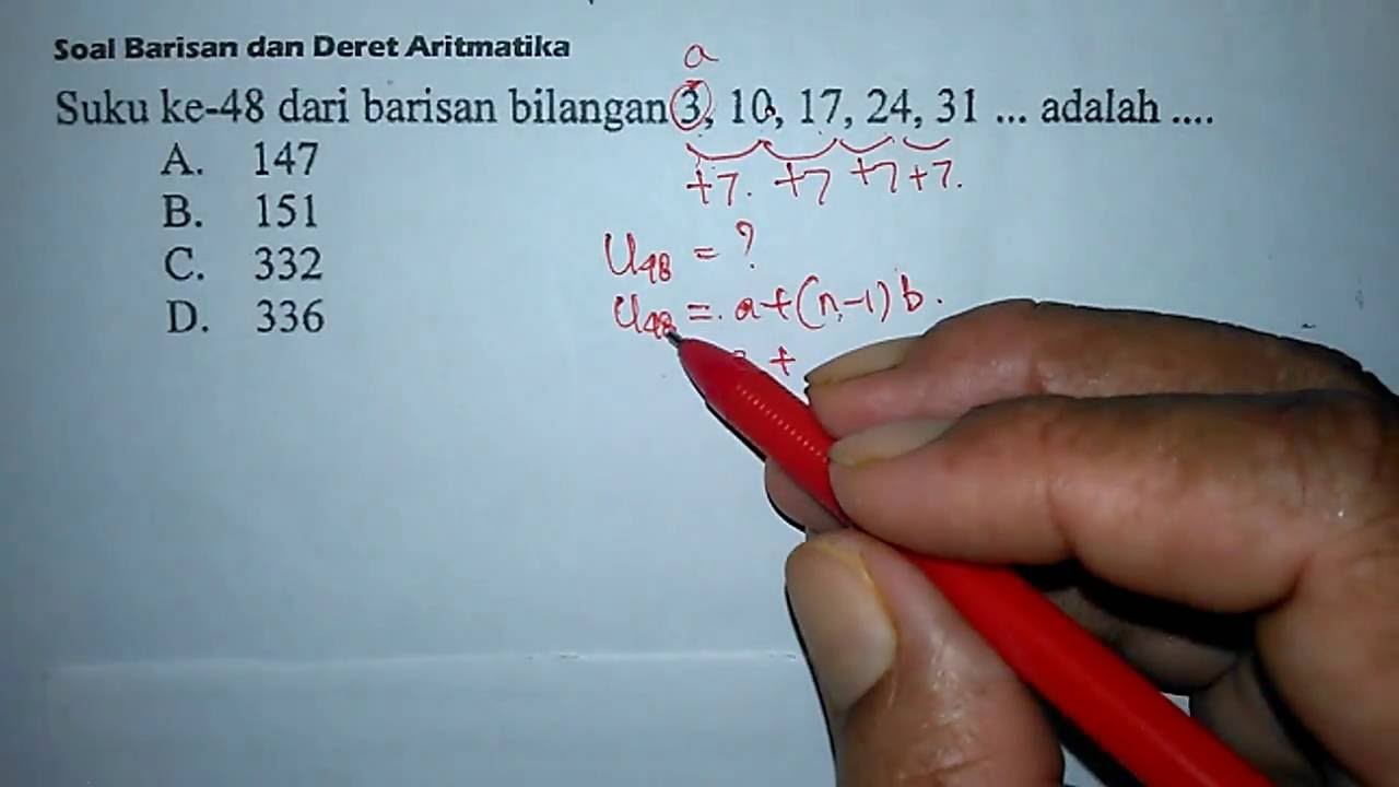 Tutorial Mencari suku ke n pada Barisan Aritmatika () - Matematika SMP