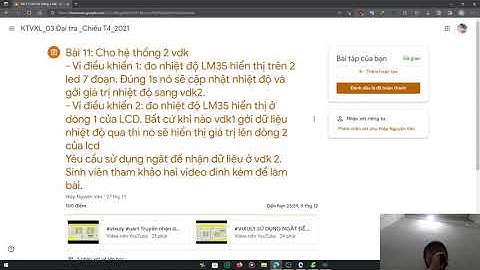 Bài tập 11: Giao tiếp 2 VDK